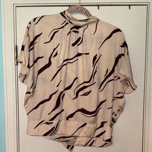 Nine West Beige and‎ Brown Patterned Men's Shirt DD